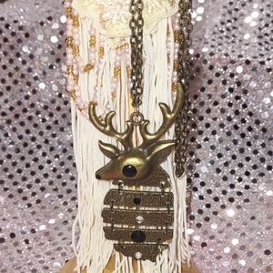 Hinged Deer Pendant Necklace